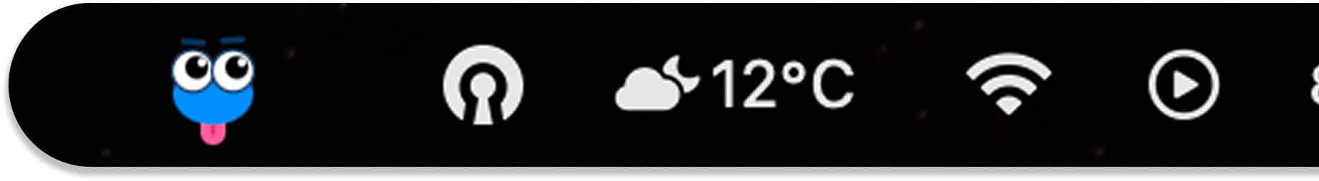 macOS menu bar with Tug tucked between system icons
